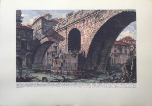 View of the Fabricio Bridge - Piranesi print